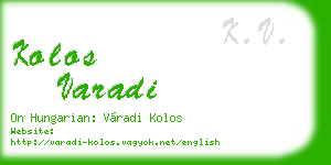 kolos varadi business card