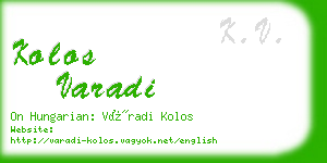 kolos varadi business card